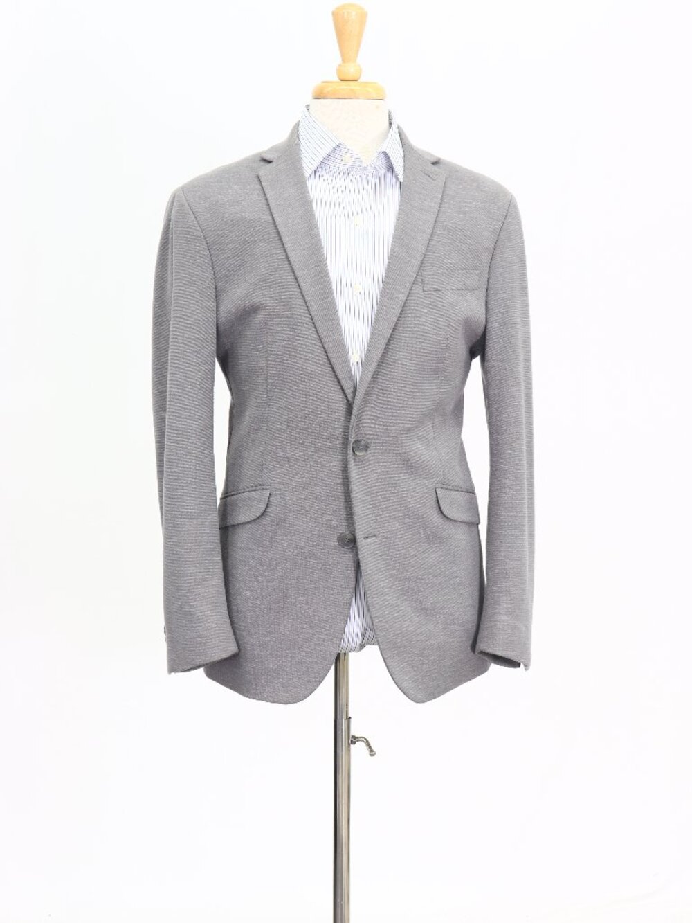 Kenneth Cole 42L Gray Blazer Sport Coat Jacket 2-Button Solid W897